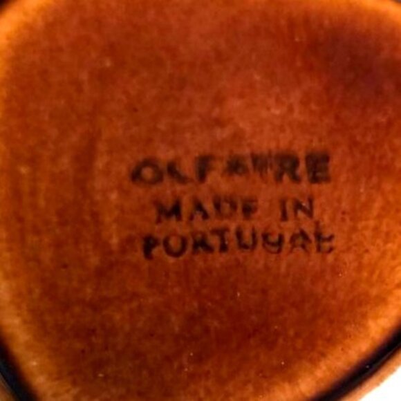 3 Olfaire Leaf-Shaped Brown Ceramic Dishes Made In Portugal - Picture 3 of 7